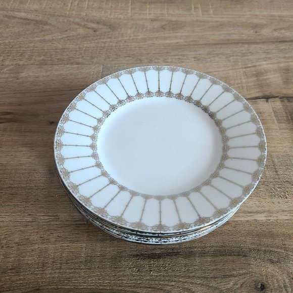 4 Ciroa Luxe Florence fine quality porcelain plates/saucers with metallic accent - Picture 3 of 8
